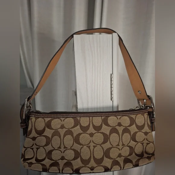 Coach Vintage Signature Stripe Baguette Demi Bag EUC - Picture 3 of 8